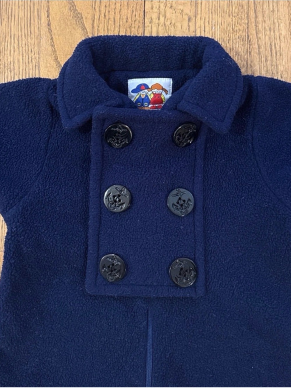 Vintage Pete’s Partner Navy Fleece Baby Bunting 3-6M - Picture 2 of 3